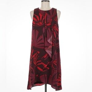 NWT Halston Sleeveless Knee Length Boat Neckline Dress Palm Design Size 6